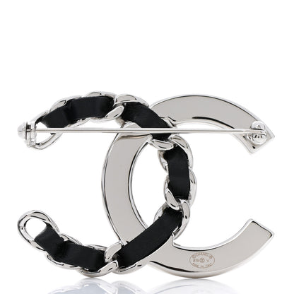 Chanel Lambskin Baguette Crystal CC Brooch Black Silver 3 of 5