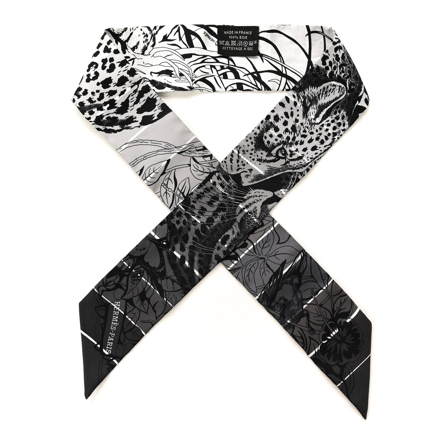 Silk Jungle Love Rainbow Twilly Gris Black White