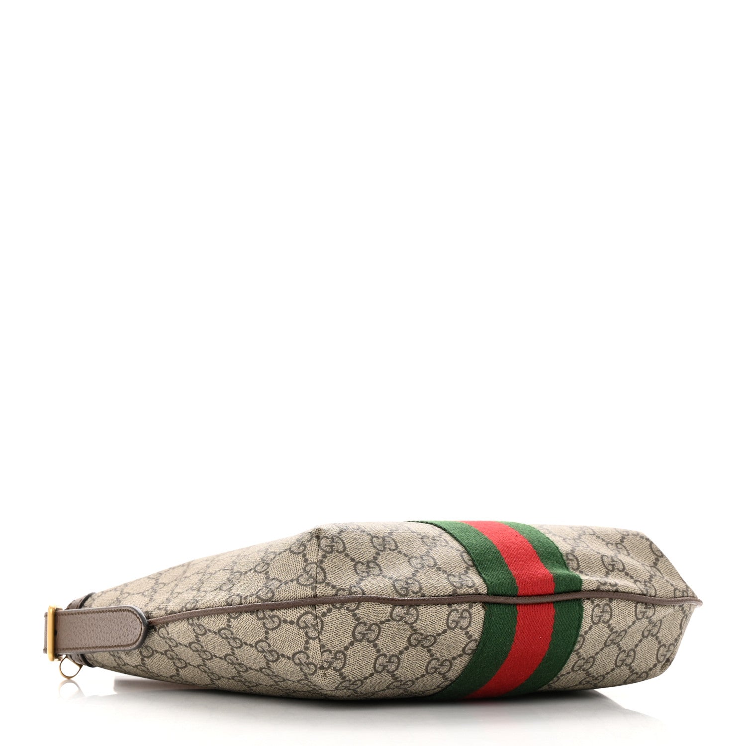 Gucci GG Supreme Monogram Textured Dollar Calfskin Web Small Ophidia Half Moon Hobo Beige Ebony New Acero 4 of 12