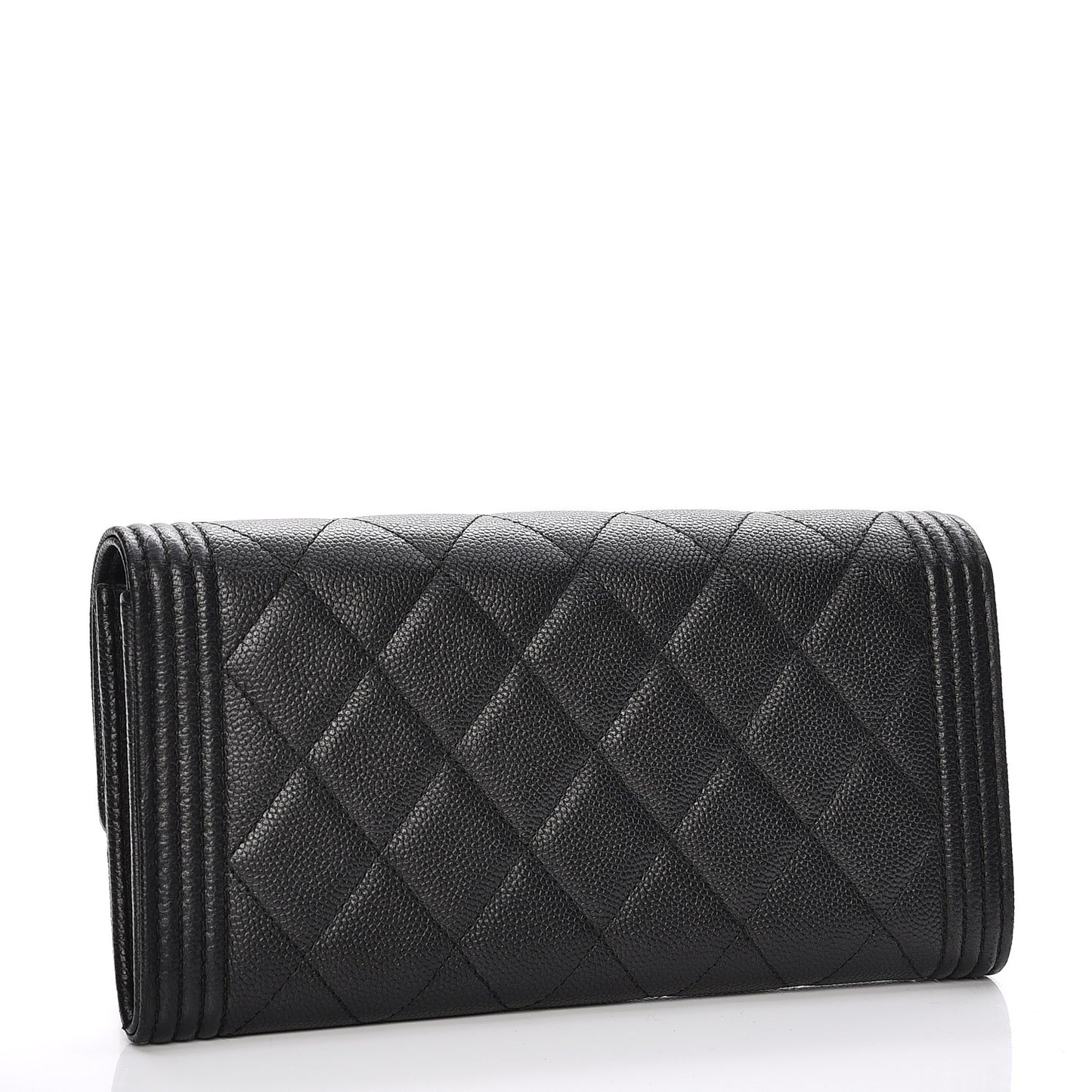 Caviar Quilted Boy Flap Wallet So Black