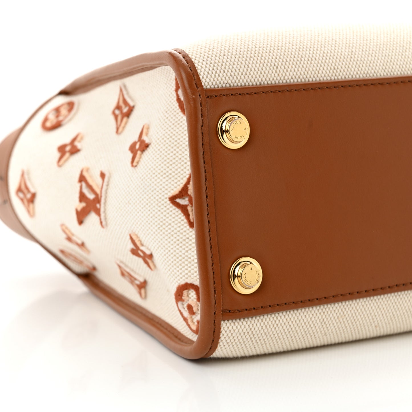 Canvas Calfskin Monogram On My Side PM Caramel Tan