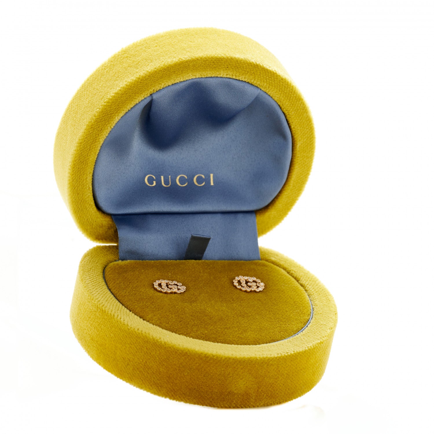 Gucci 18K Yellow Gold Diamond Running G Earrings 5 of 5