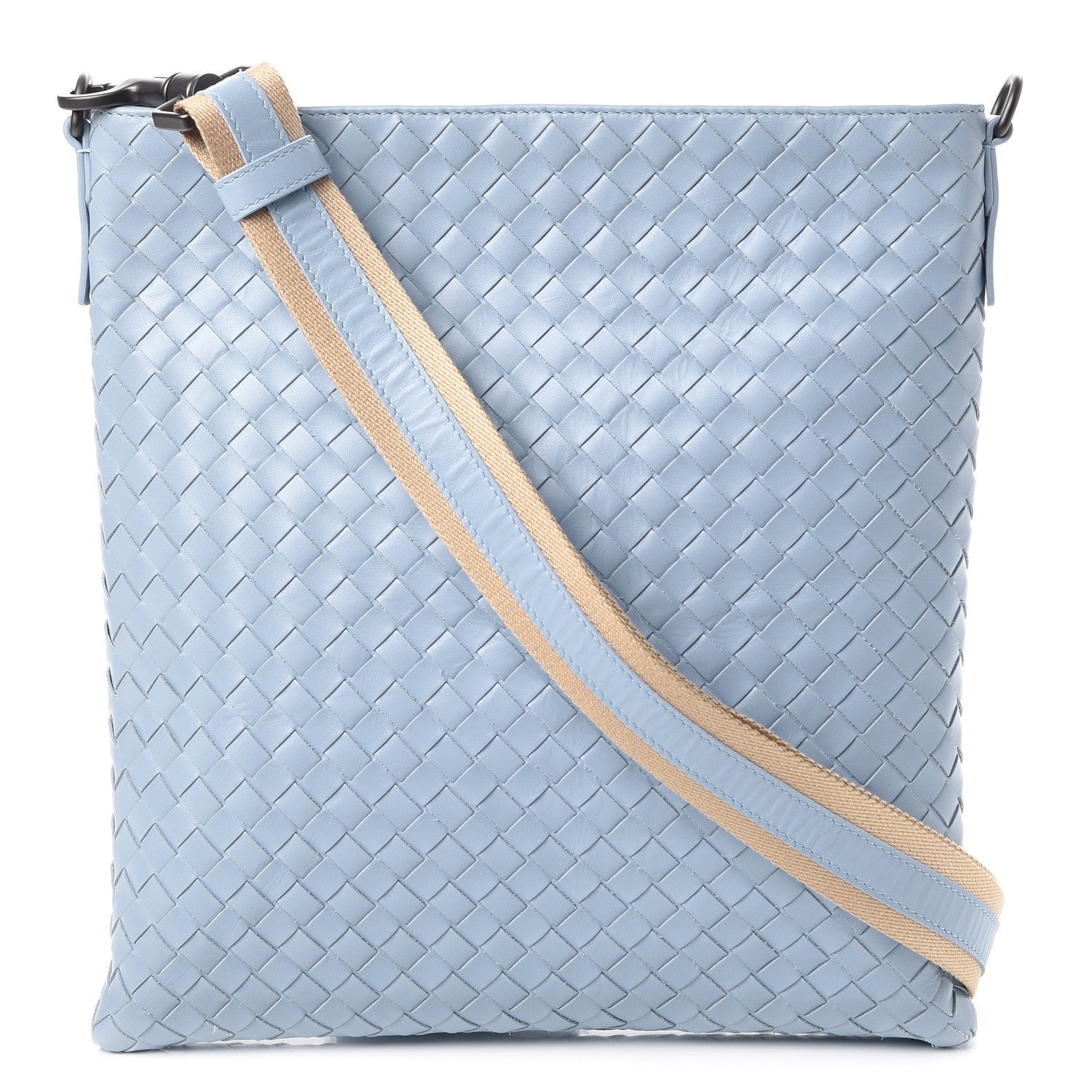 Bottega Veneta Nappa Intrecciato VN Crossbody Messenger Bag Ciel 1 of 8