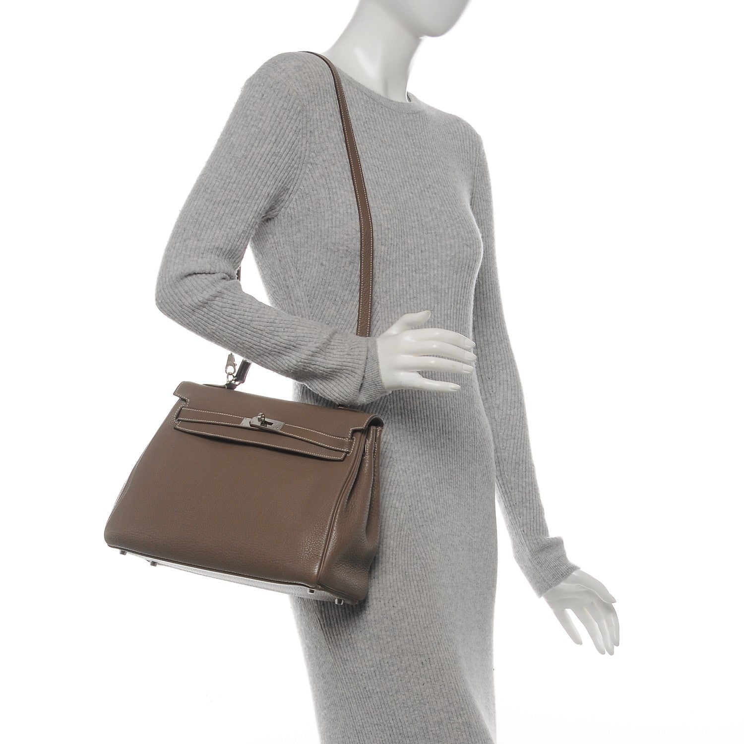 Hermes Togo Kelly Retourne 32 Etoupe 2 of 27