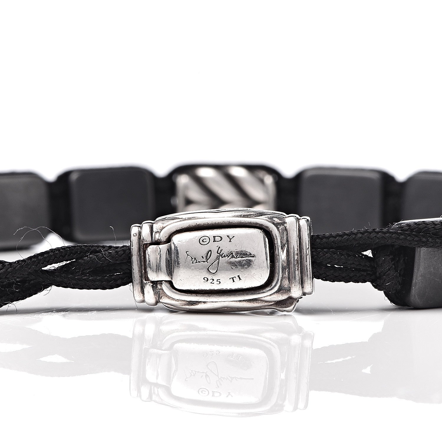 David Yurman Sterling Silver Titanium Chevron Tile Station Bracelet 5 of 5