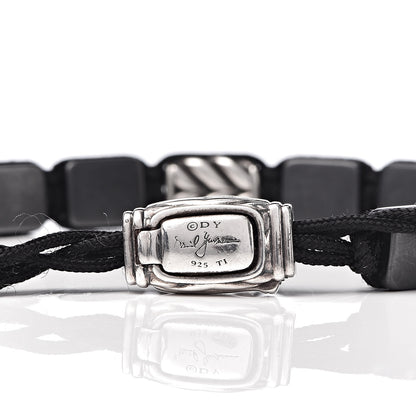 David Yurman Sterling Silver Titanium Chevron Tile Station Bracelet 5 of 5