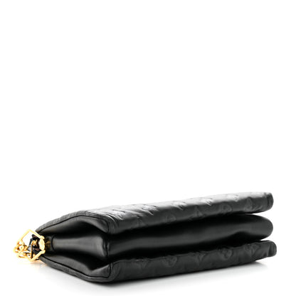 Louis Vuitton Lambskin Embossed Monogram Coussin PM Black 4 of 10