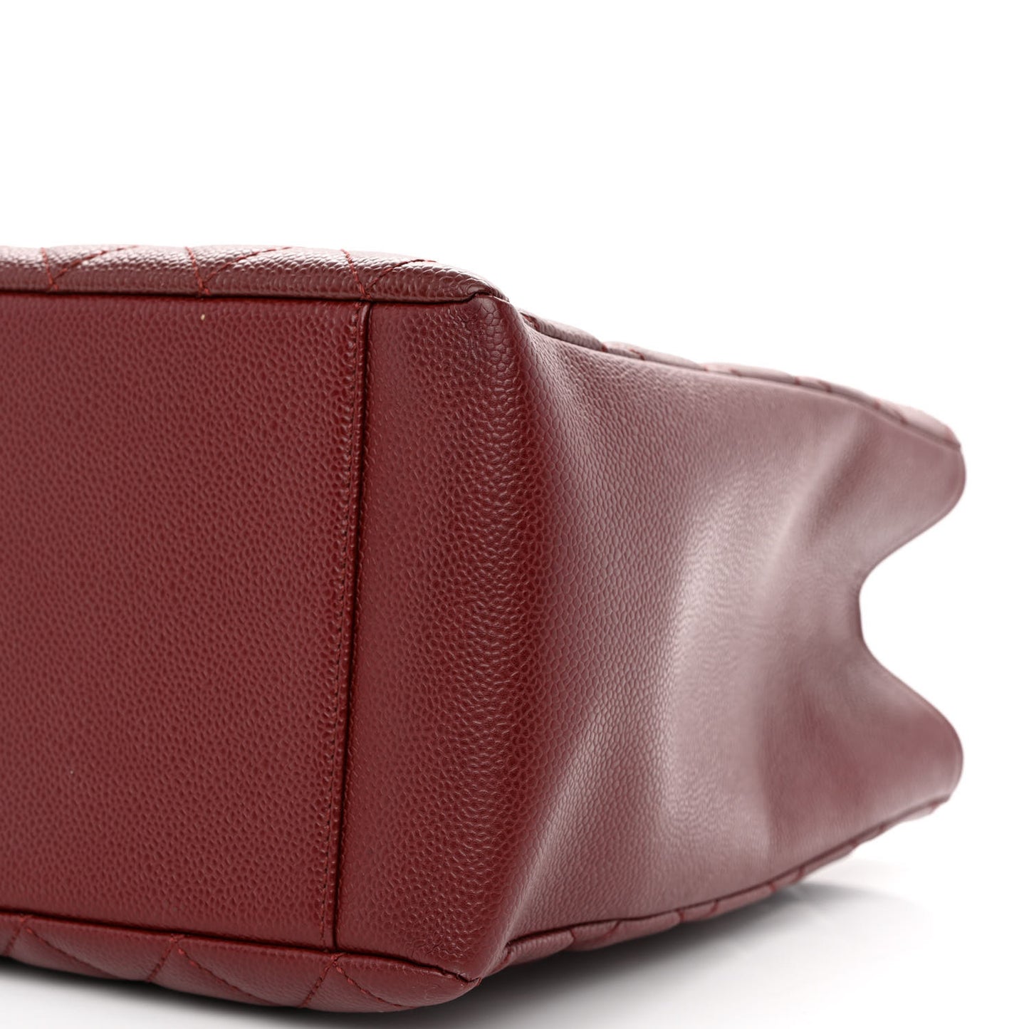Caviar Quilted Grand Shopping Tote GST Burgundy