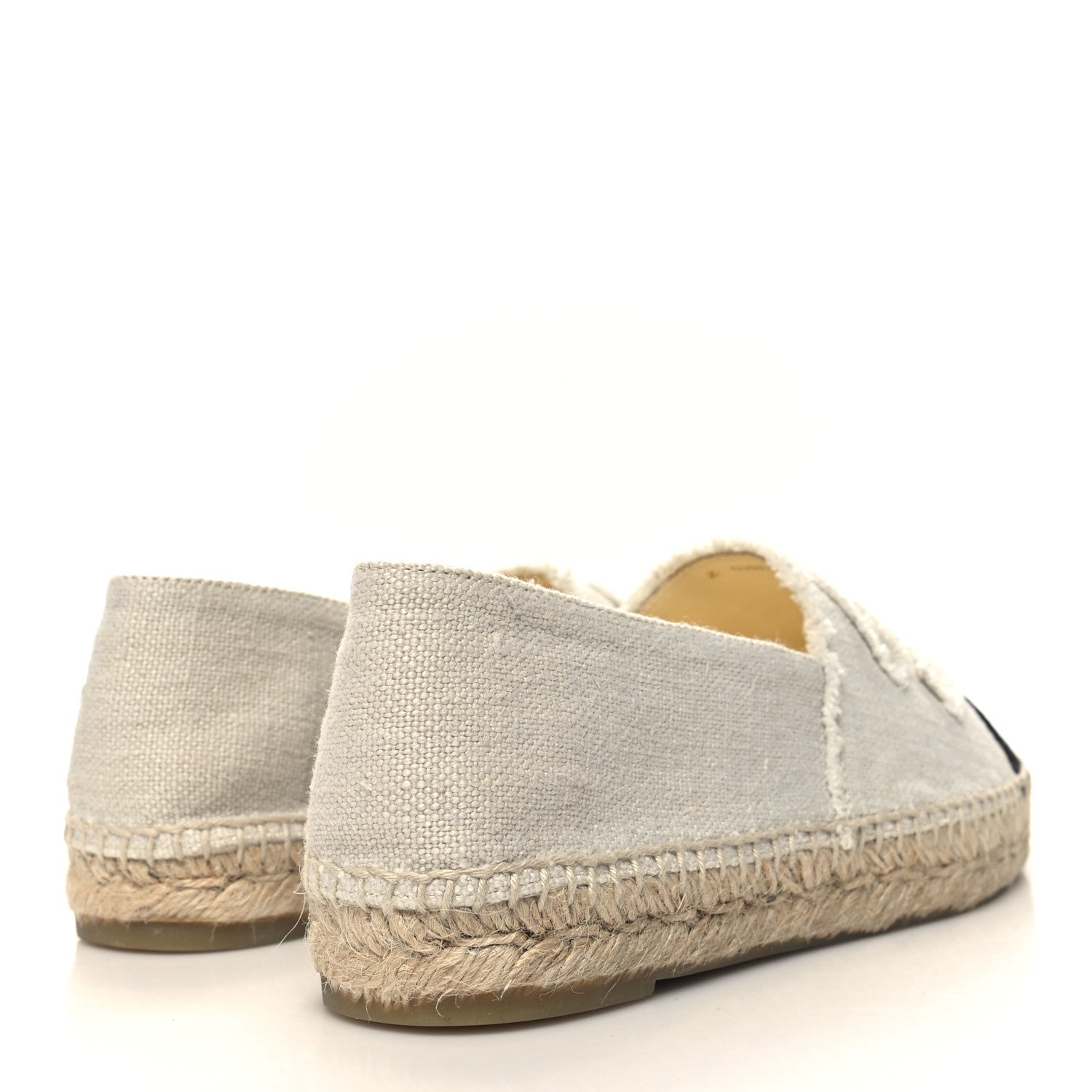 Chanel Linen CC Espadrilles 40 Beige Black 4 of 10