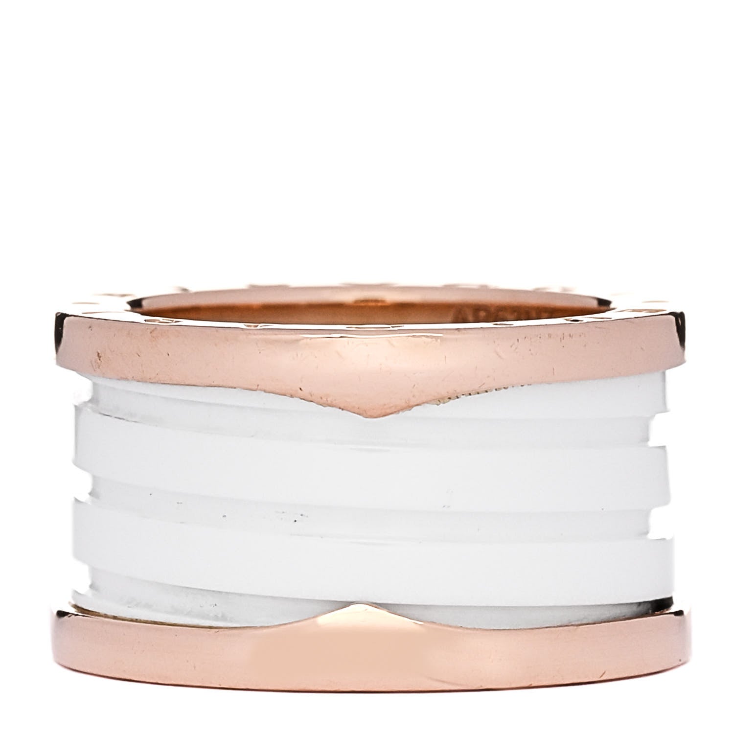 Bulgari 18K Rose Gold White Ceramic B.Zero1 Four-Band Ring 52 6 3 of 5