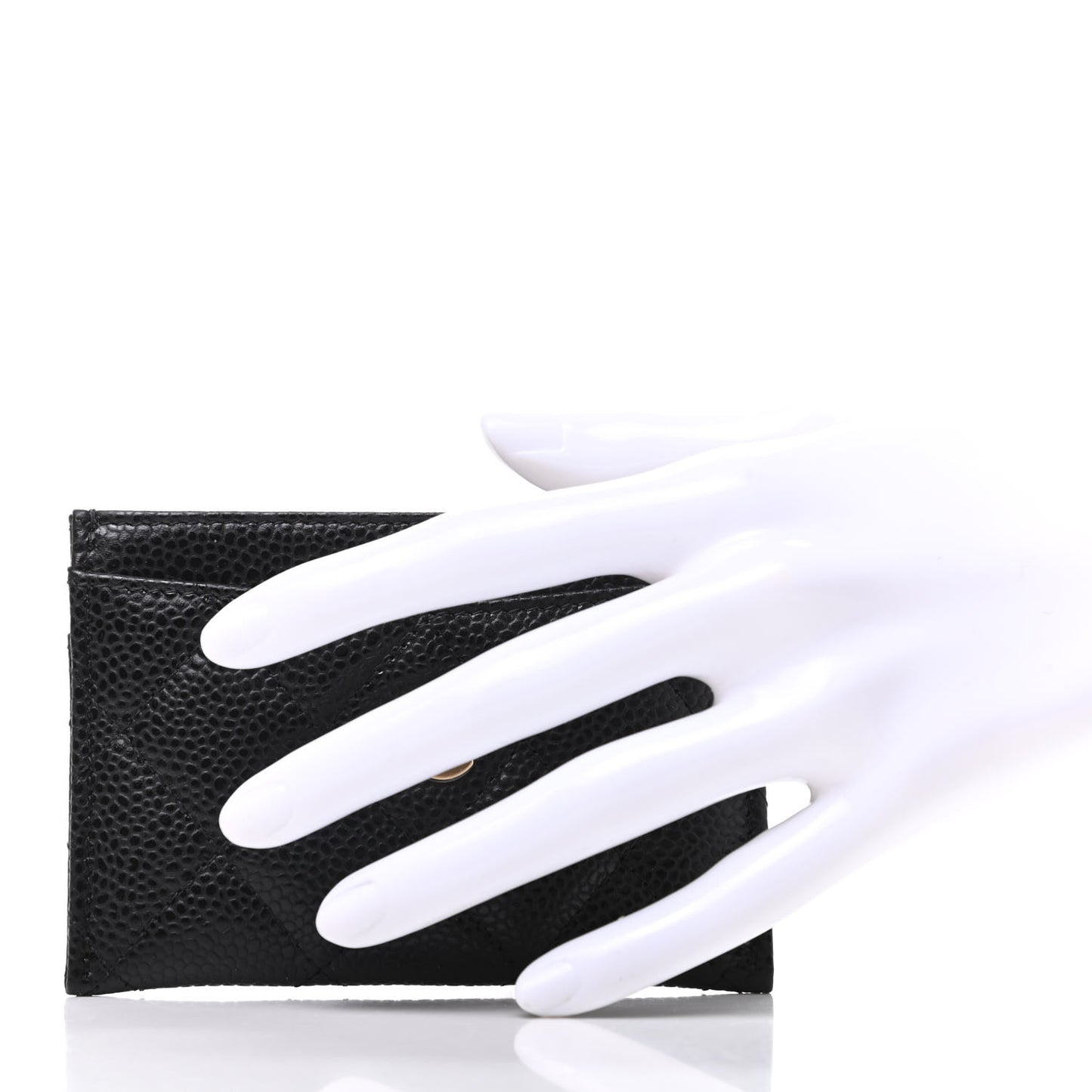 Caviar Quilted Card Holder Black