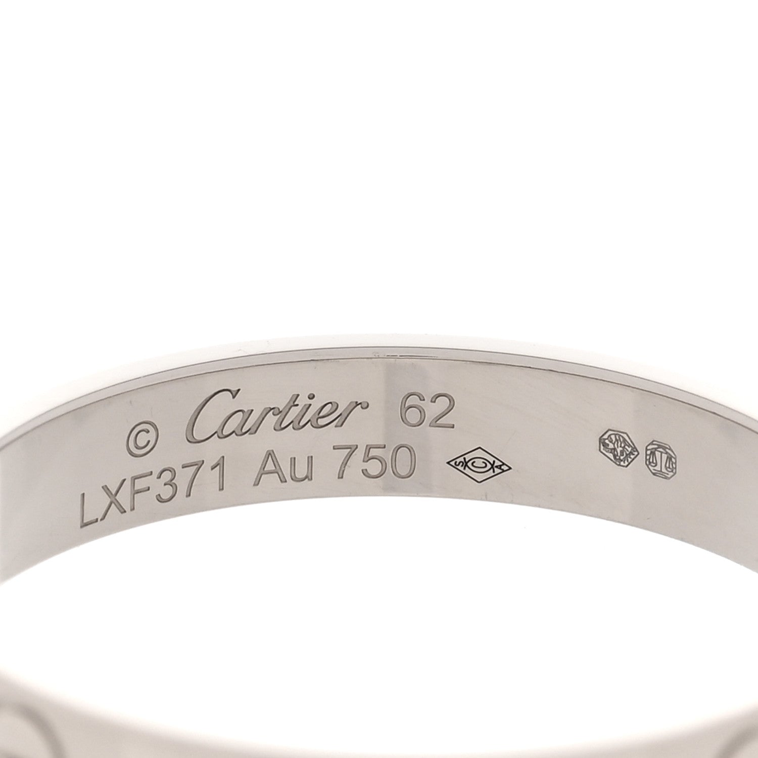 Cartier 18K White Gold 3.5mm LOVE Wedding Band Ring 62 10 4 of 4