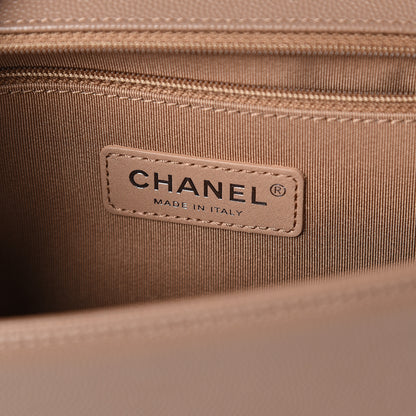 Chanel Caviar Chevron Quilted New Medium Boy Flap Dark Beige 7 of 9