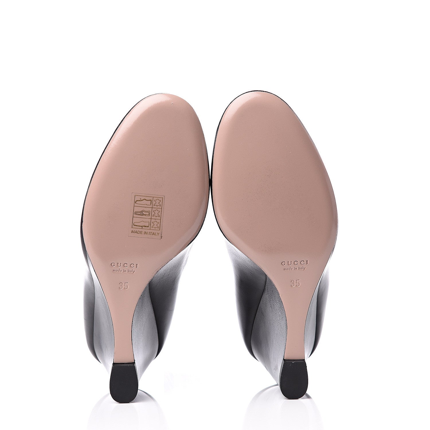 Gucci Kid Wedge Pumps 35 Black 6 of 10