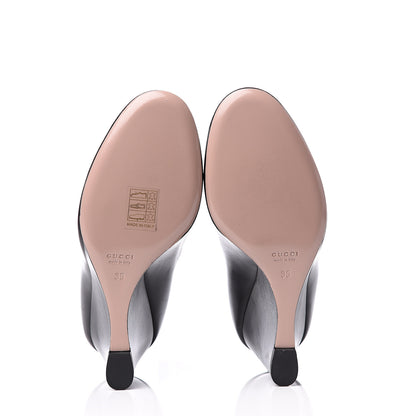 Gucci Kid Wedge Pumps 35 Black 6 of 10