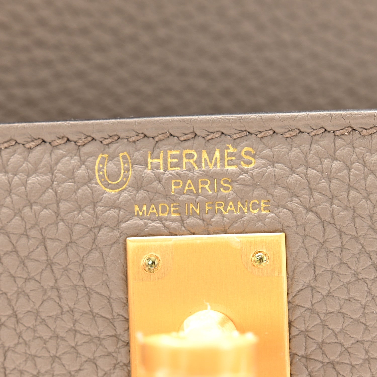 Hermes Togo Horseshoe Kelly Sellier 25 Gris Asphalte Etoupe 6 of 11