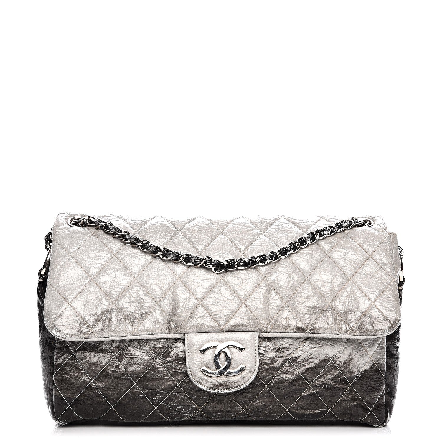 Chanel Vinyl Quilted Jumbo Melrose Degrade Flap Black 1 of 13