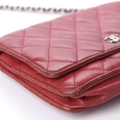 Chanel Caviar Quilted Wallet on Chain WOC Red 6 of 14