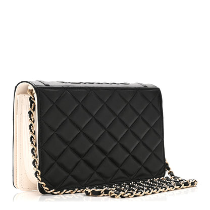 Chanel Lambskin Quilted Book Wallet On Chain WOC Black 3 of 11