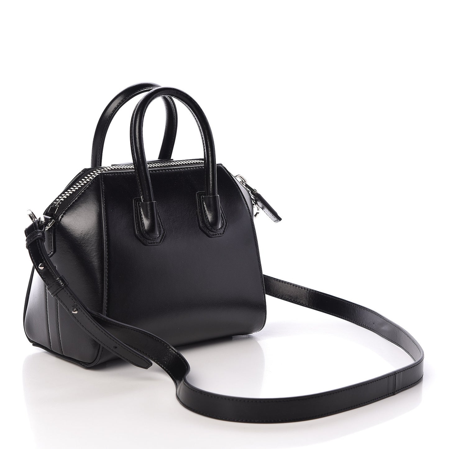 Shiny Lord Calfskin Mini Antigona Black