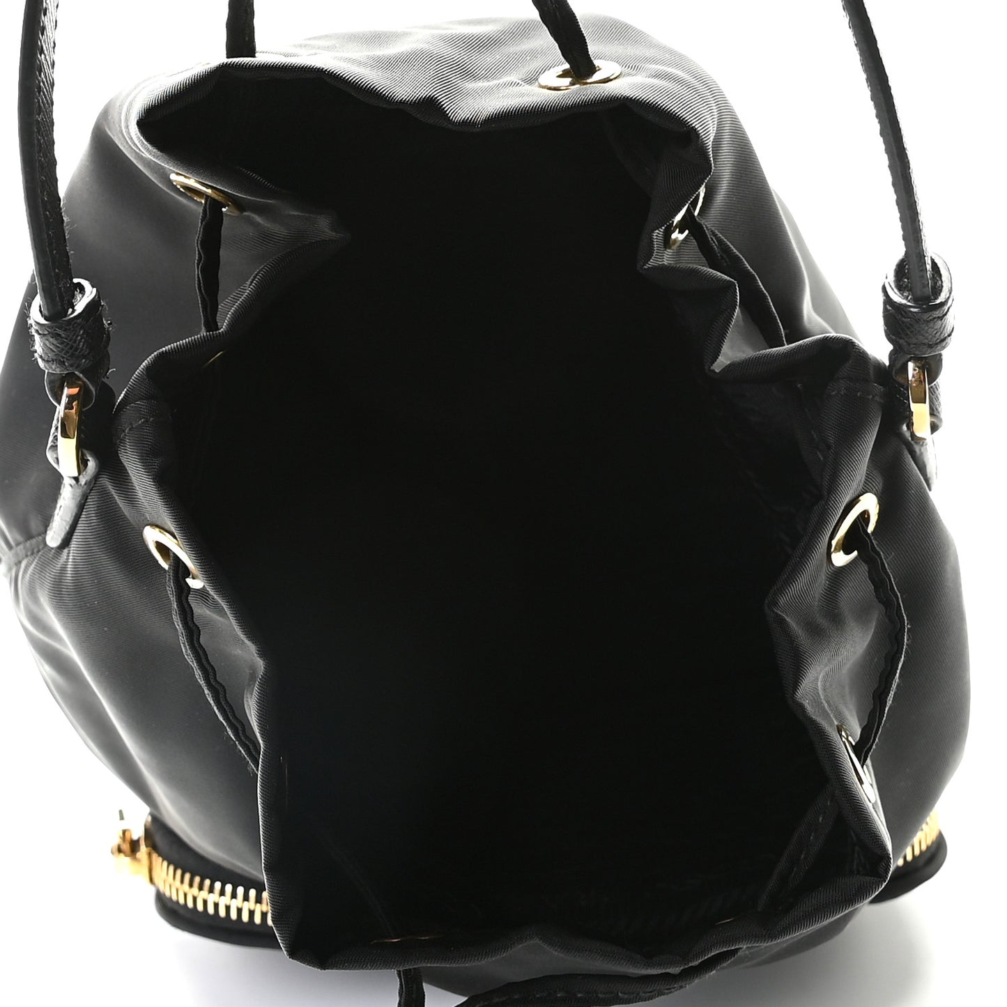 Re-Nylon Duet Drawstring Shoulder Bag Black