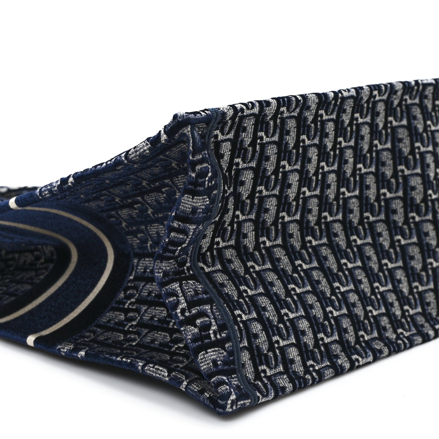 Oblique Velvet Large Book Tote Blue Multicolor