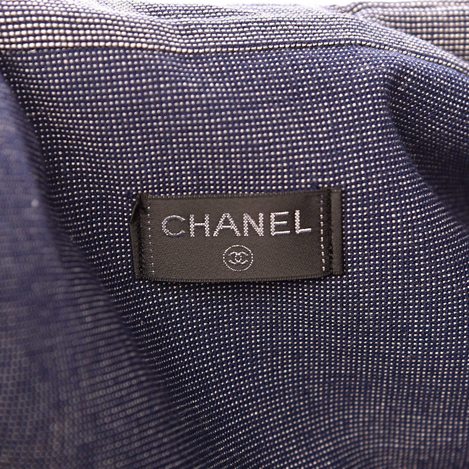 Chanel Terry Cotton CC Beach Tote Towel Set Navy Blue Beige 8 of 12