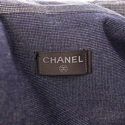 Chanel Terry Cotton CC Beach Tote Towel Set Navy Blue Beige 8 of 12