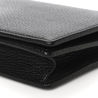 Gucci Dollar Calfskin Enamel Monochrome Mini GG Marmont Chain Wallet Black 8 of 9