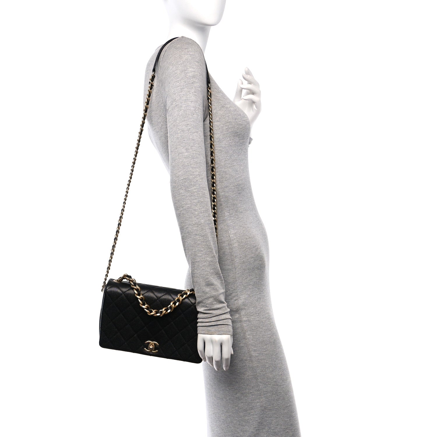 Chanel Caviar Quilted Medium Fashion Therapy Flap Bag Black 2 of 10