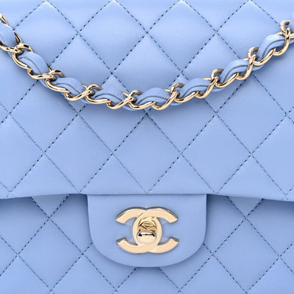 Chanel Lambskin Quilted Medium Double Flap Light Blue 7 of 10
