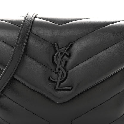 Saint Laurent Calfskin Y Quilted Monogram Monochrome Toy Loulou Crossbody Bag Black 8 of 10
