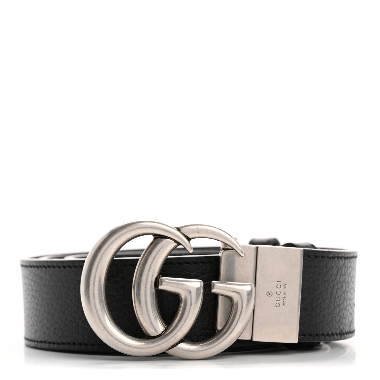 Gucci Selleria Calfskin Mens Interlocking G 37mm Belt 100 40 Black 1 of 7