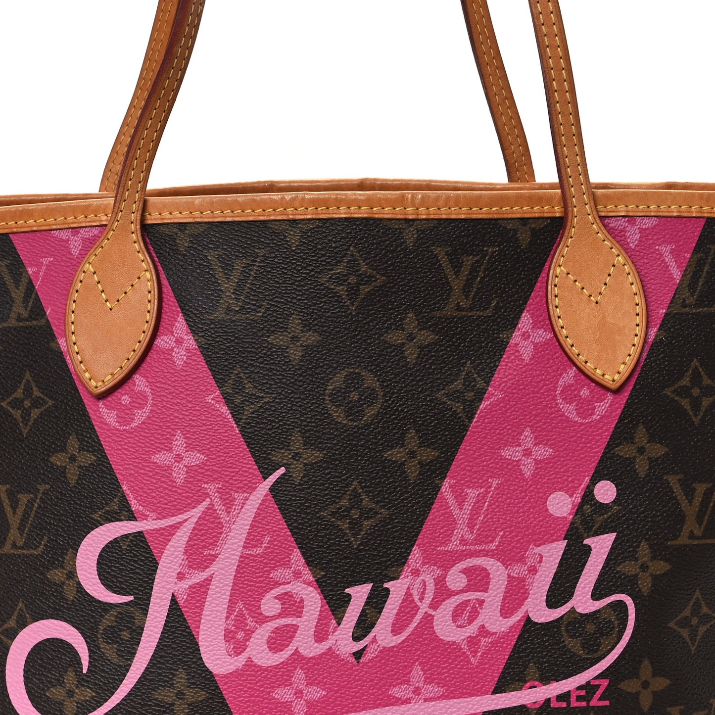 Monogram Hawaii V Neverfull MM Hot Pink