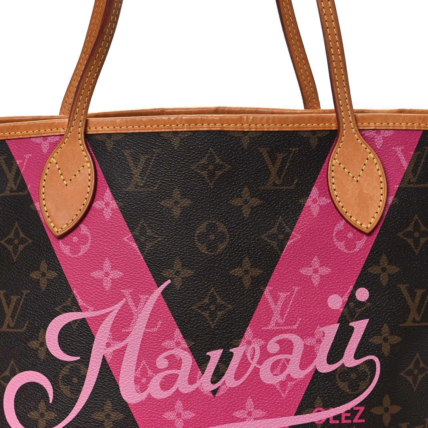 Louis Vuitton Monogram Hawaii V Neverfull MM Hot Pink 10 of 16