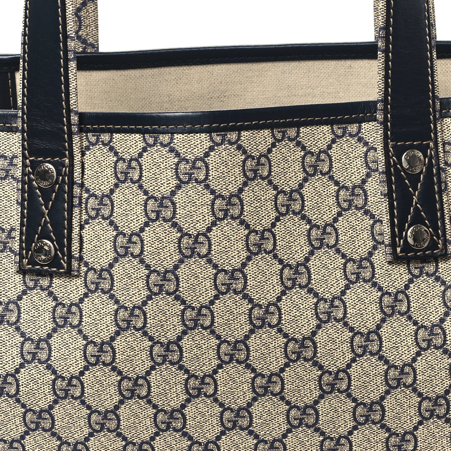 Gucci GG Plus Monogram Medium Signature Web Loop Tote Navy 8 of 11