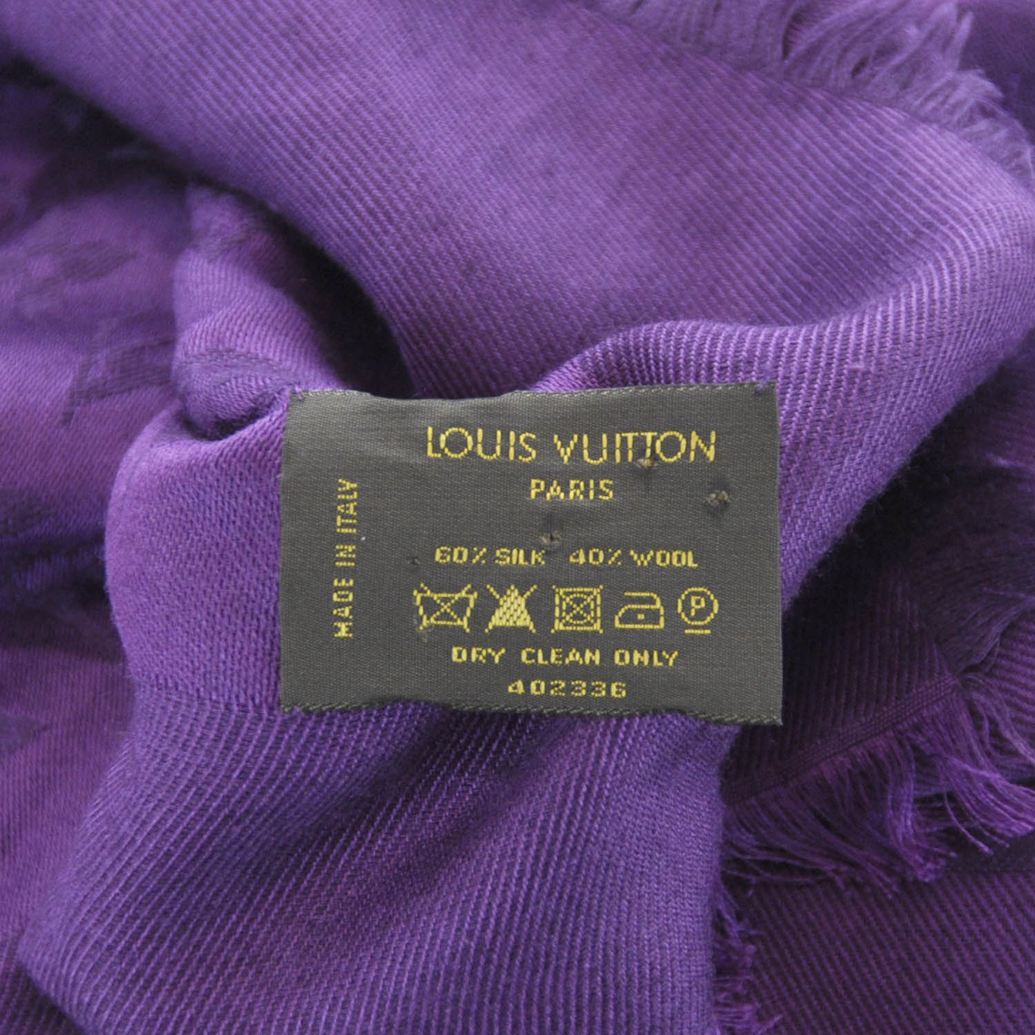 Louis Vuitton Wool Silk Monogram Shawl 3 of 5