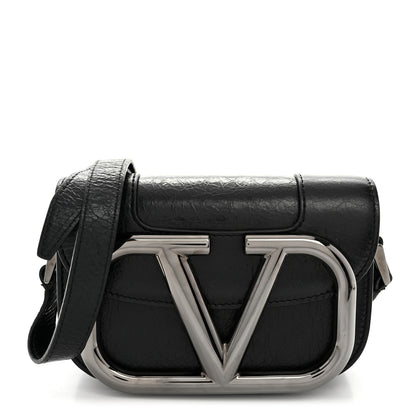 Valentino Garavani Brushed Calfskin Small Supervee Crossbody Bag Black 1 of 9