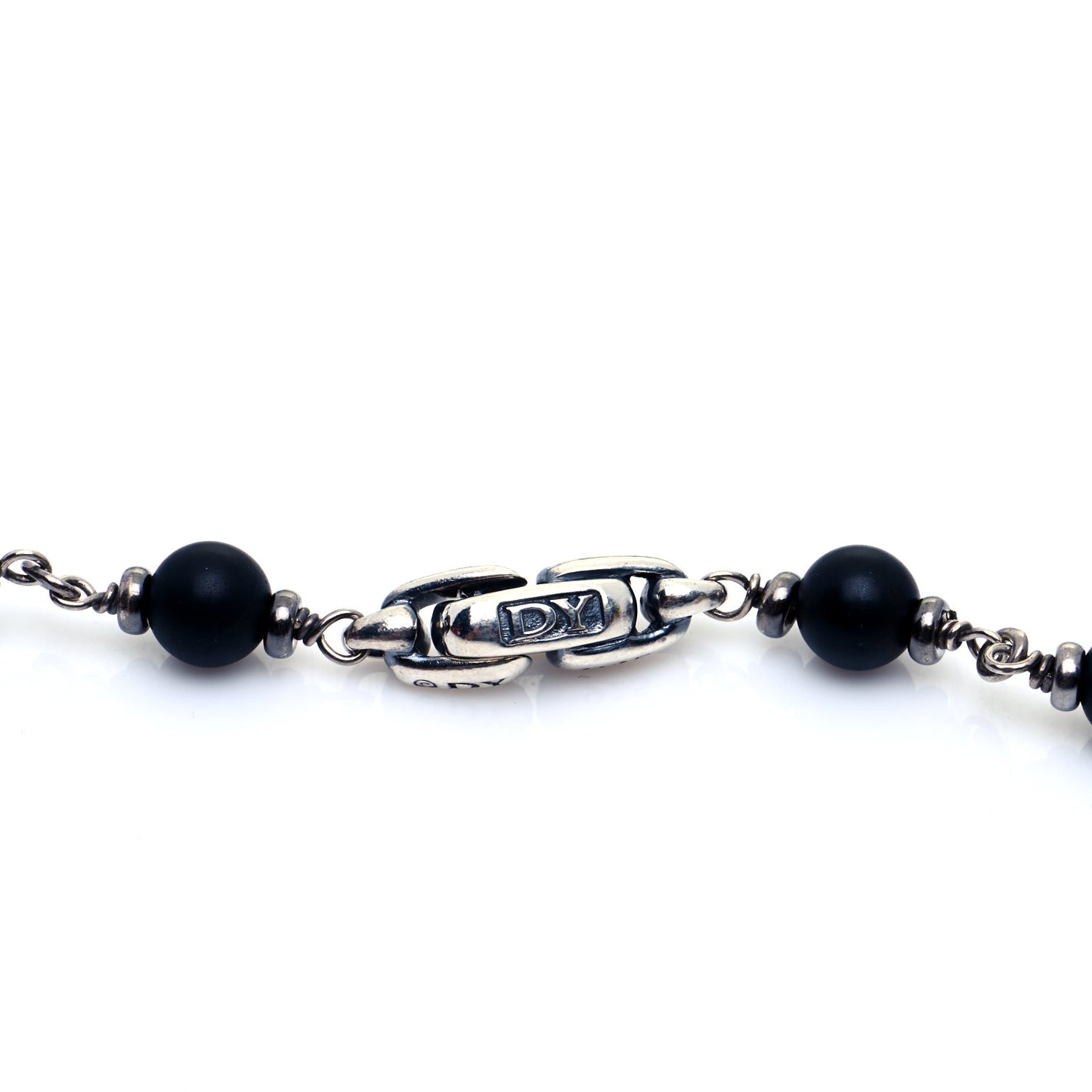 Sterling Silver Black Onyx 5mm Spiritual Beads Necklace