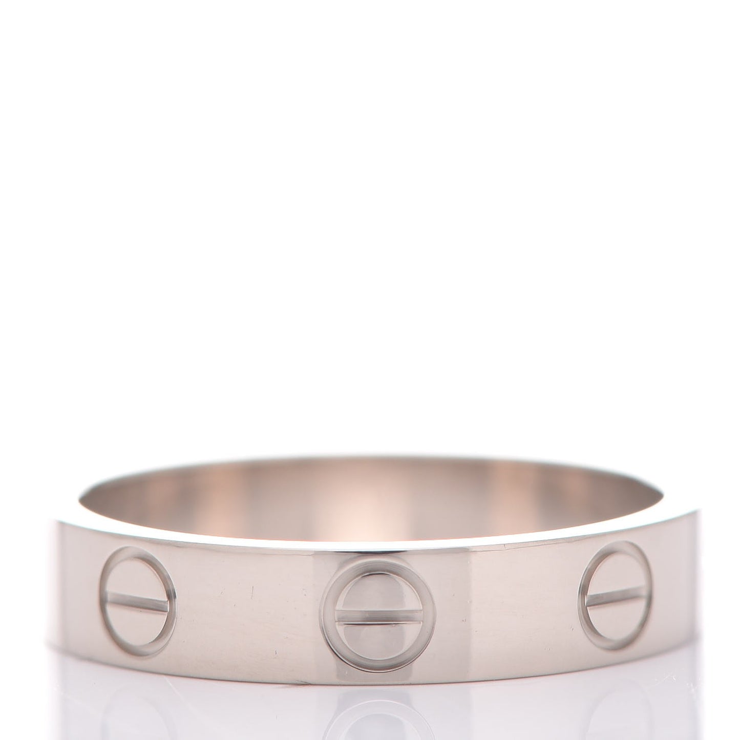 18K White Gold 3.5mm LOVE Wedding Band Ring 49 4.75