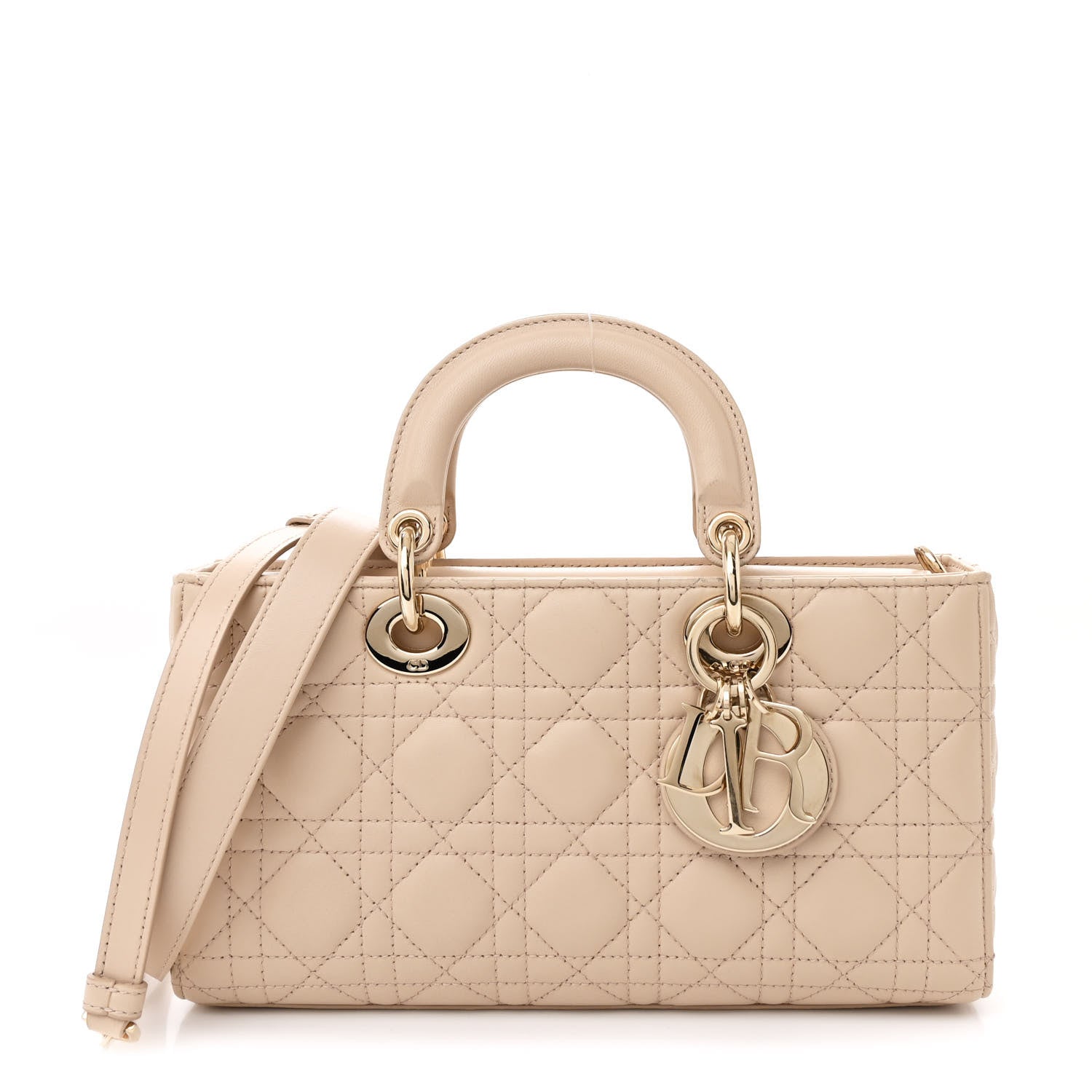 Christian Dior Lambskin Cannage Medium Lady D-Joy Beige Aesthetic 1 of 15