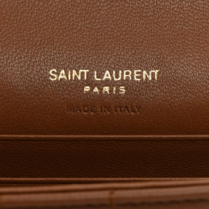 Saint Laurent Goatskin Carre Quilted Cassandre Small Envelope Wallet Fox 6 of 7