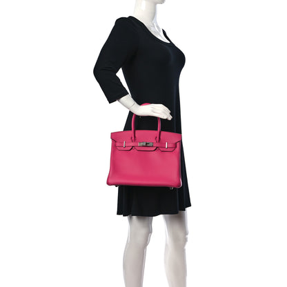 Hermes Veau Jonathan Birkin 30 Rose Shocking 2 of 11