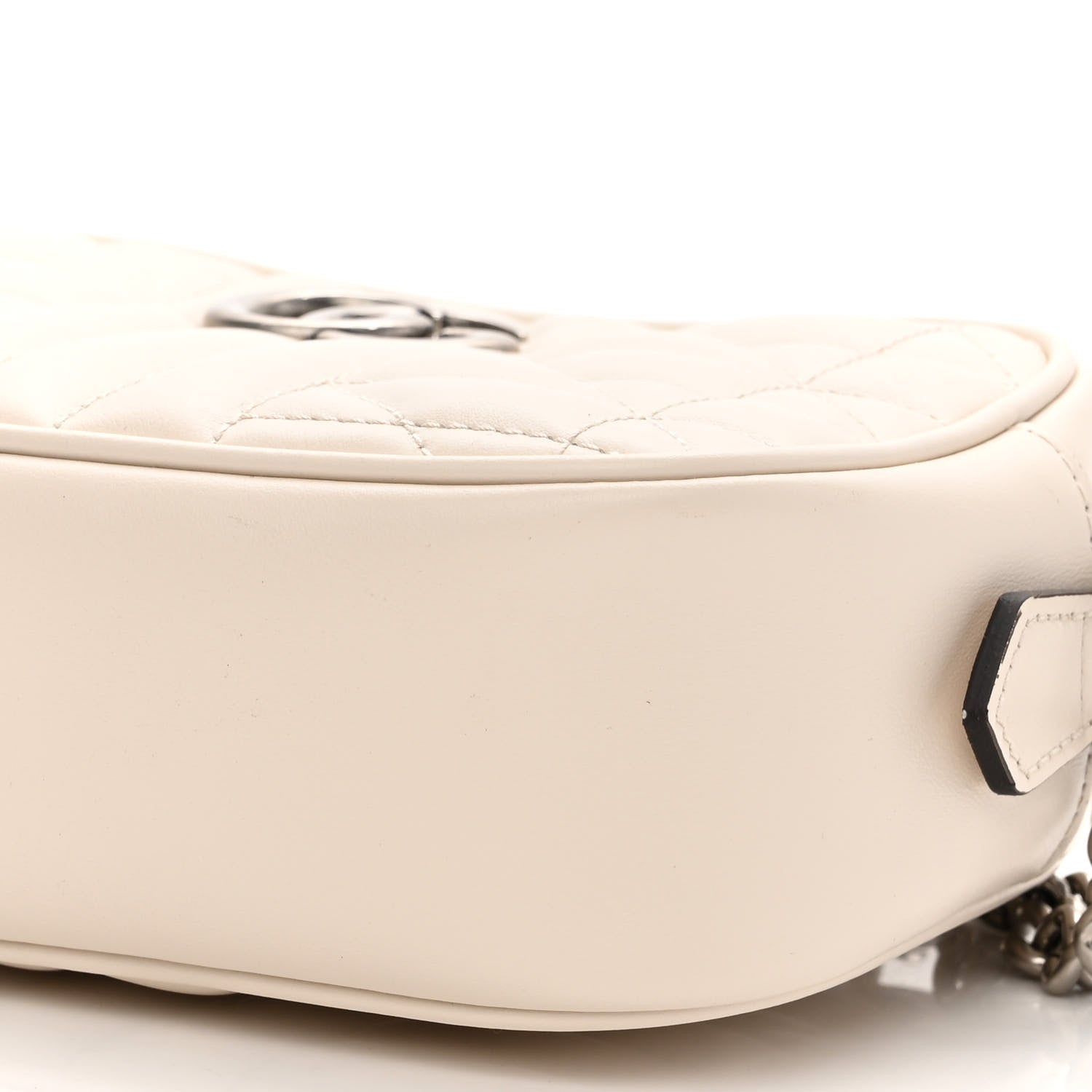 Gucci Calfskin Matelasse Aria Mini GG Marmont Chain Shoulder Bag Mystic White 10 of 10