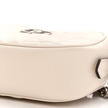 Gucci Calfskin Matelasse Aria Mini GG Marmont Chain Shoulder Bag Mystic White 10 of 10