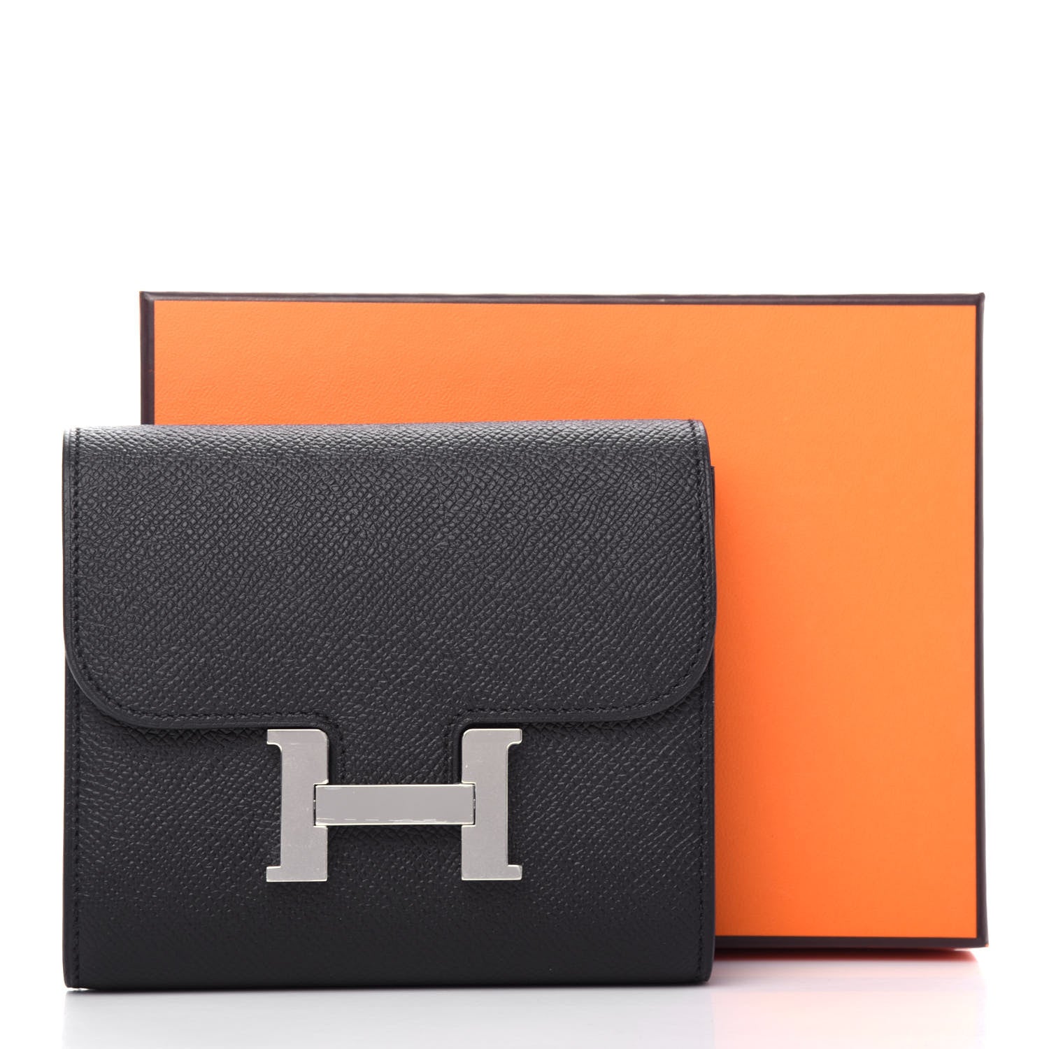 Hermes Epsom Constance Compact Passant Wallet Black 7 of 7