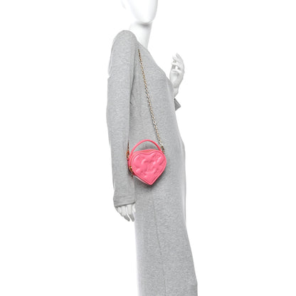 Louis Vuitton Calfskin Embroidered Monogram Pop My Heart Bag Pouch Dragon Fruit Pink 2 of 10
