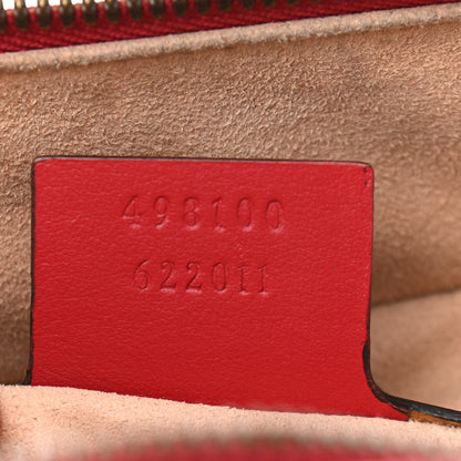 Gucci Calfskin Matelasse Sylvie Web Small GG Marmont Top Handle Shoulder Bag Hibiscus Red 7 of 13
