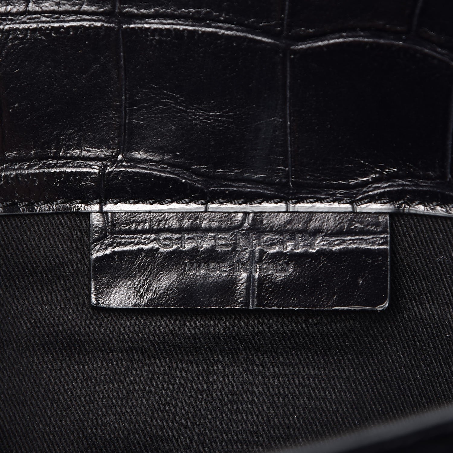 Givenchy Calfskin Crocodile Embossed Medium Antigona Envelope Clutch Black 6 of 7