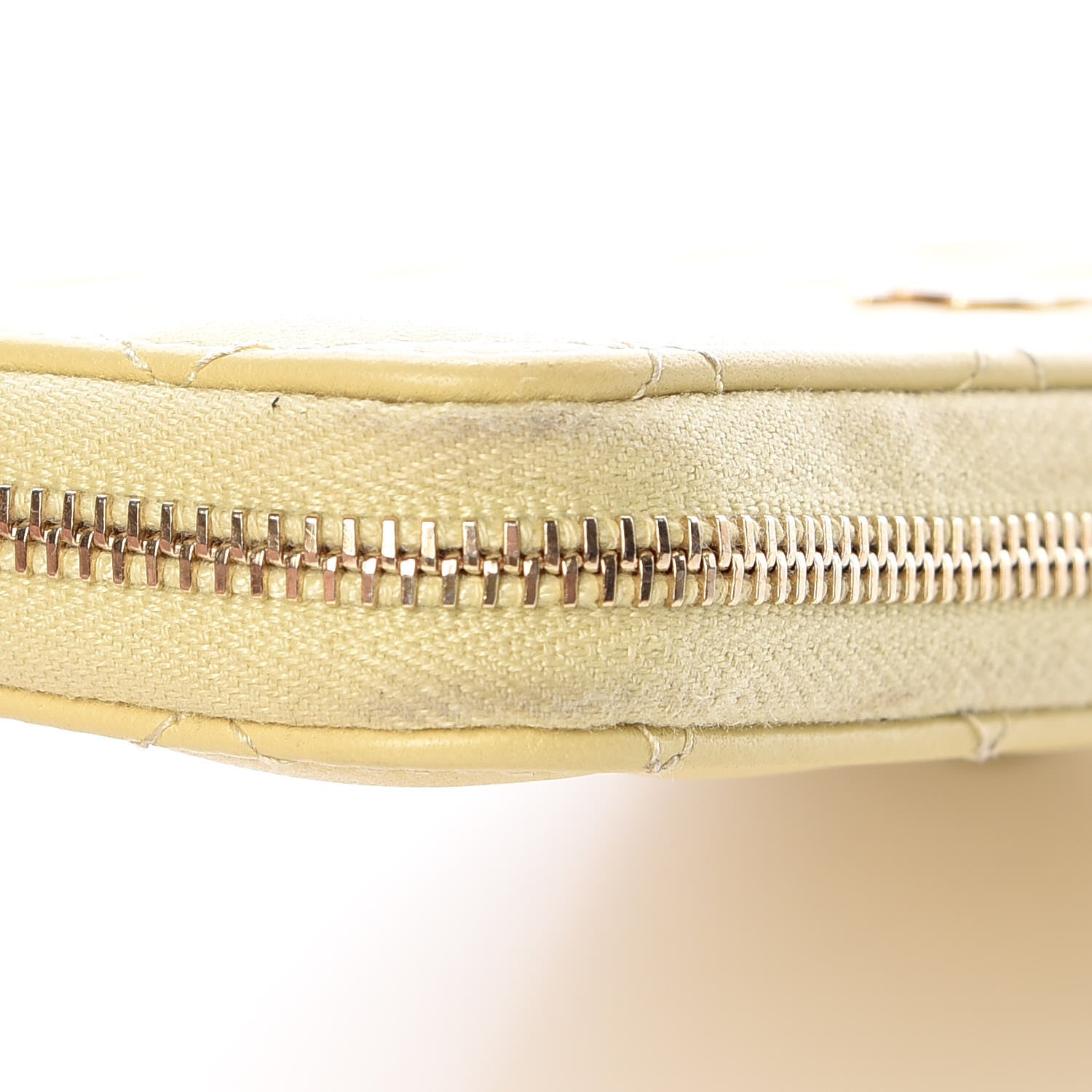 Chanel Lambskin Quilted Small Zip Around Wallet Yellow 9 of 13